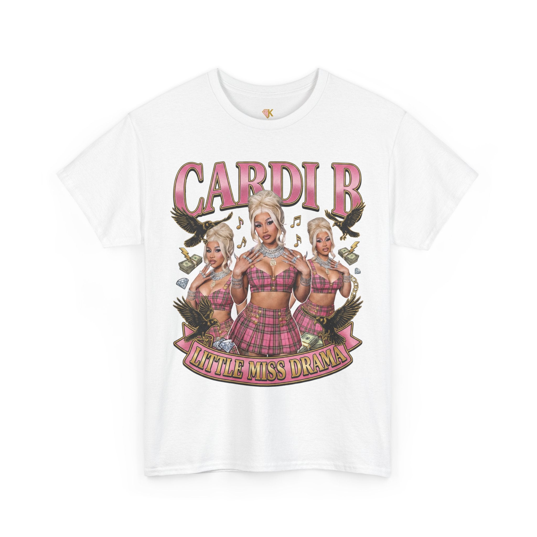 The Little Miss Drama: Wizard Pink Plaid  Edition  Tee