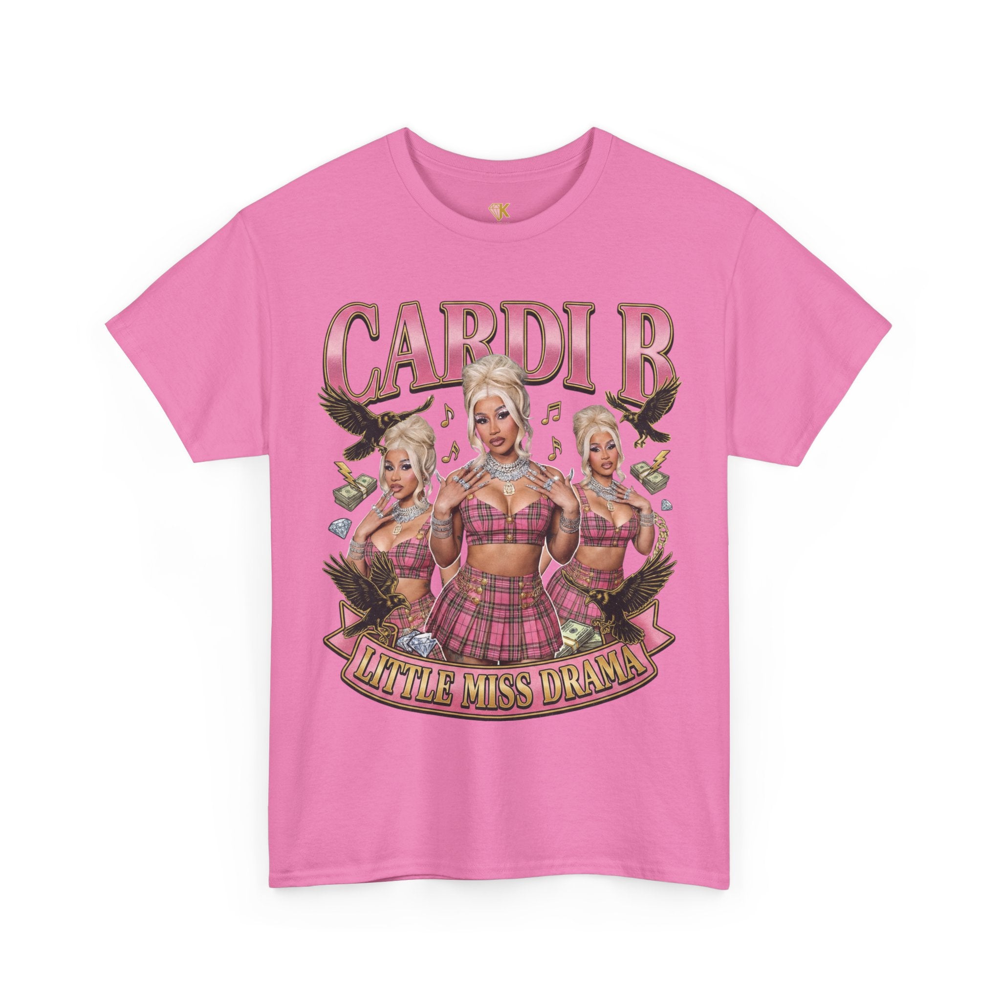 The Little Miss Drama: Wizard Pink Plaid  Edition  Tee