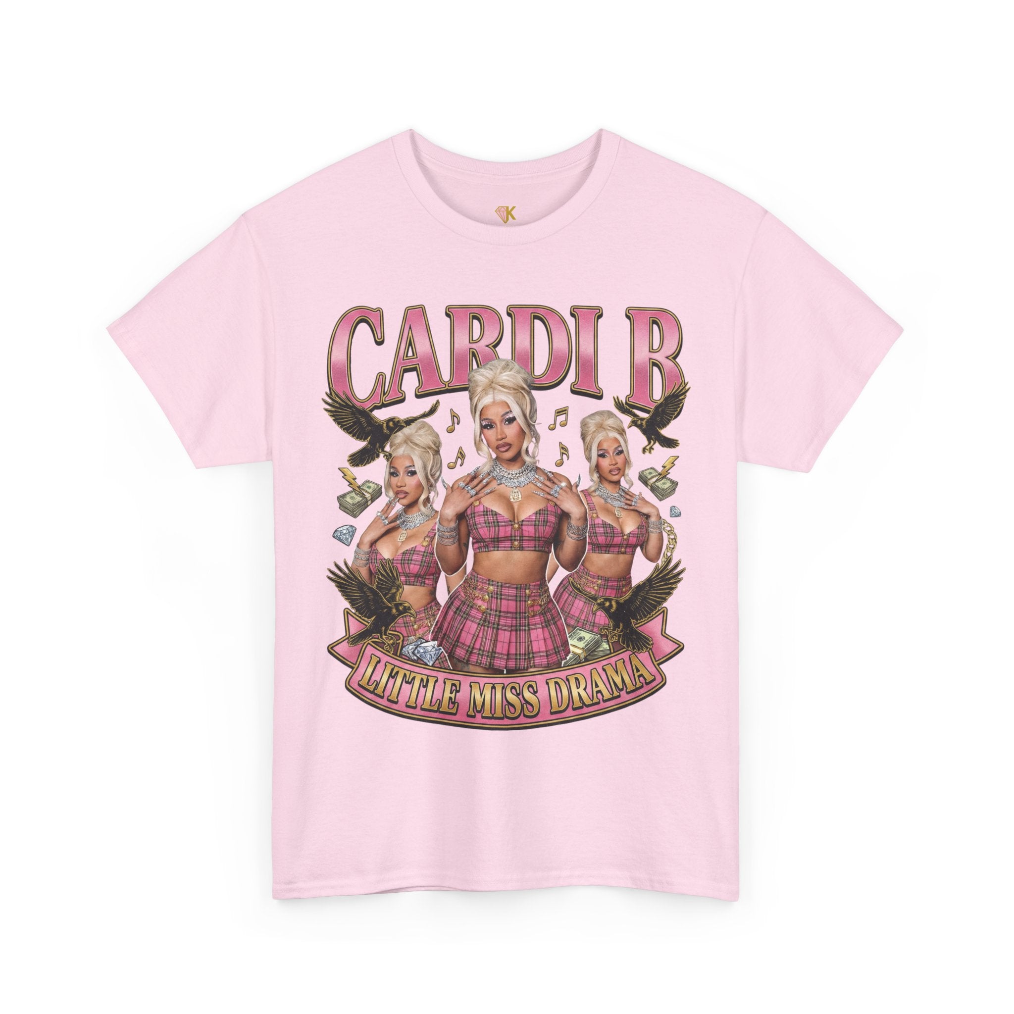 The Little Miss Drama: Wizard Pink Plaid  Edition  Tee