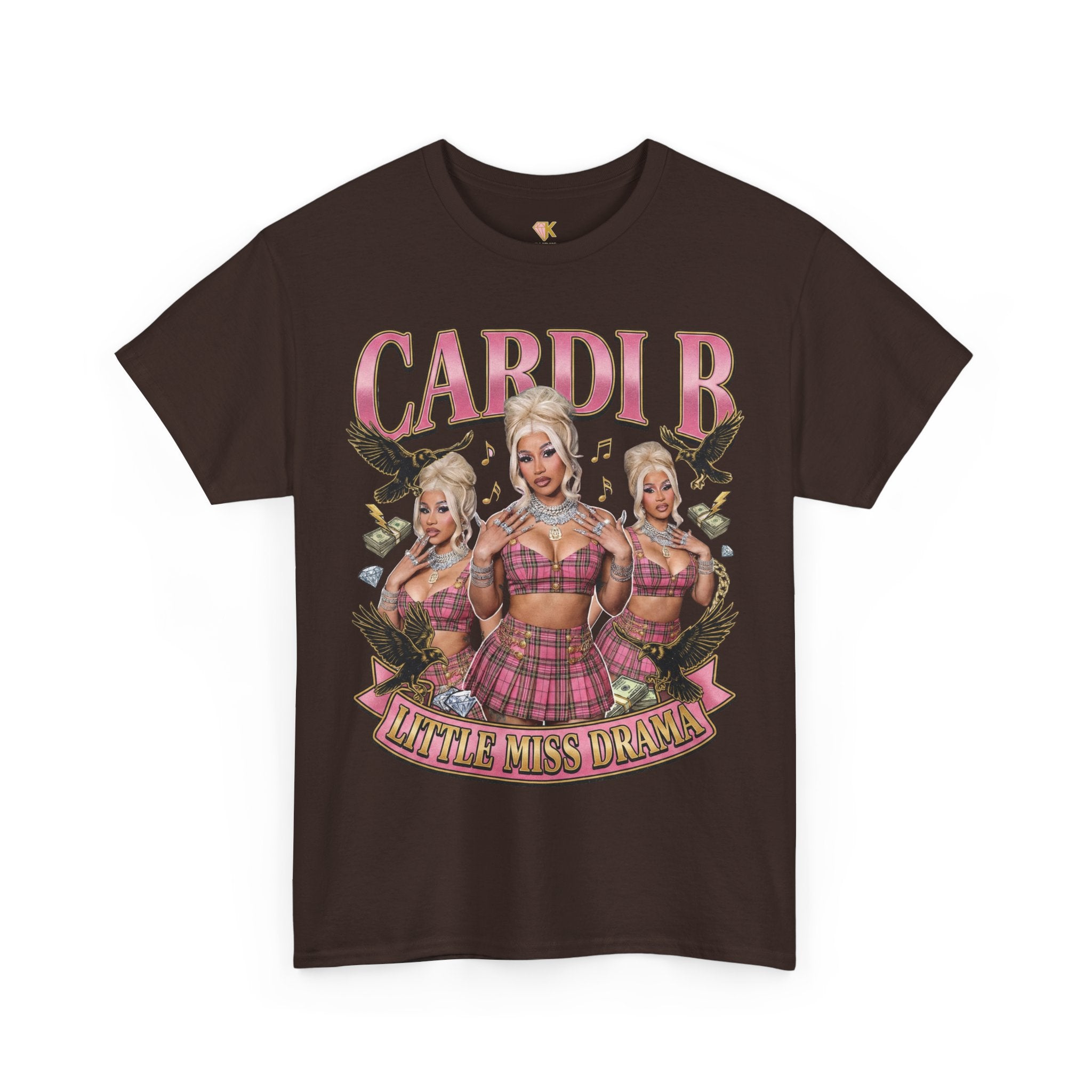 The Little Miss Drama: Wizard Pink Plaid  Edition  Tee